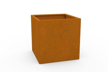 Moderner Metall-Pflanzkübel für Blumen - Stahl Corten - Maße 60x60x60 cm