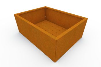 modernes metall pflanzkübel für blumen - stahl corten - maße 60x80x30 cm