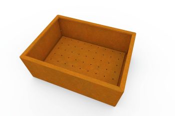 Moderner Metall-Pflanzkübel für Blumen - Stahl Corten - Maße 60x80x30 cm