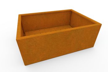 modernes metall pflanzkübel für blumen - stahl Corten - Maße 60x80x30 cm