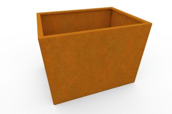 Modernes Metall-Pflanzkübel für Blumen - Corten-Stahl - Maße 60x80x60 cm