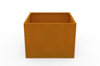 Corten Pflanzkübel 80x80x60 cm - Vorderansicht