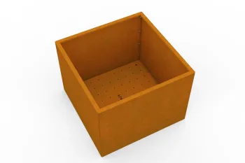 Corten Pflanzkübel mit perforiertem Boden - 80x80x60 cm