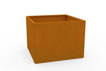Corten Pflanzkübel 80x80x60 cm - Seitenansicht