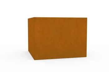 Corten Pflanzkübel 80x80x60 cm - Außenseite