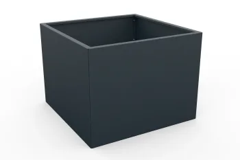 Pflanzkübel in Anthrazit 80x80x60 cm - perspektivische Ansicht