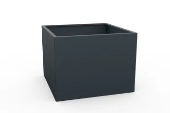 Pflanzkübel in Anthrazit 80x80x60 cm - Seitenansicht