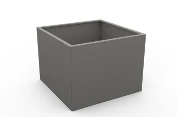 Pflanzkübel 80x80x60 cm RAL9007 FS - perspektivische Ansicht