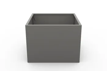 Pflanzkübel 80x80x60 cm RAL9007 FS - gerade Vorderansicht