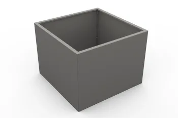 Pflanzkübel 80x80x60 cm RAL9007 FS - Seitenansicht
