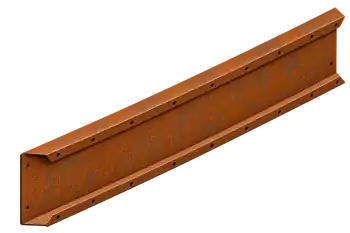 Rasenkante aus Cortenstahl, Länge 80 cm, mit braun-oranger Patina